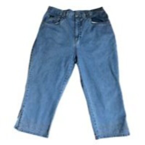 Jean Capris Denim Blue Blassport Womens 12 Cropped Embroidered Vintage Jeans - Picture 2 of 9